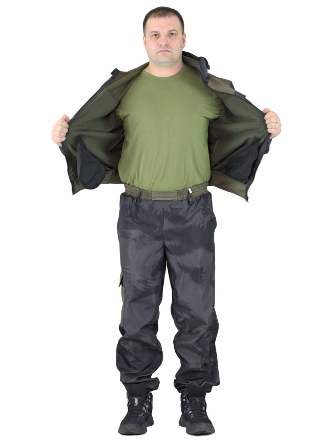 Утепленный непромокаемый демисезонный костюм Forest Trail Grey фото 7