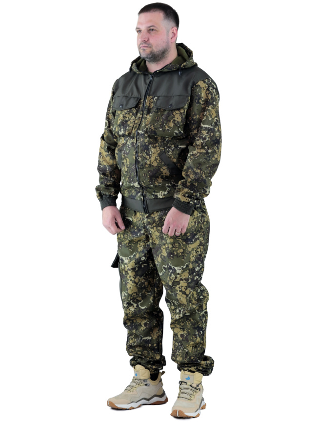 Утепленный непромокаемый демисезонный костюм Forest Trail Green фото 16