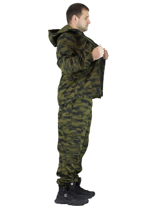 Демисезонный удлиненный костюм Forest Trail Green Black фото 10