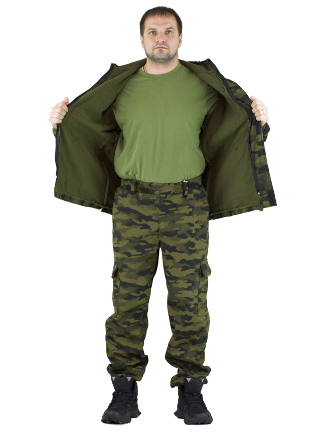 Демисезонный удлиненный костюм Forest Trail Green Black фото 7